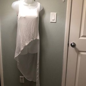 Bebe White Long Short w/ Mesh Bottom Half Skirt XS